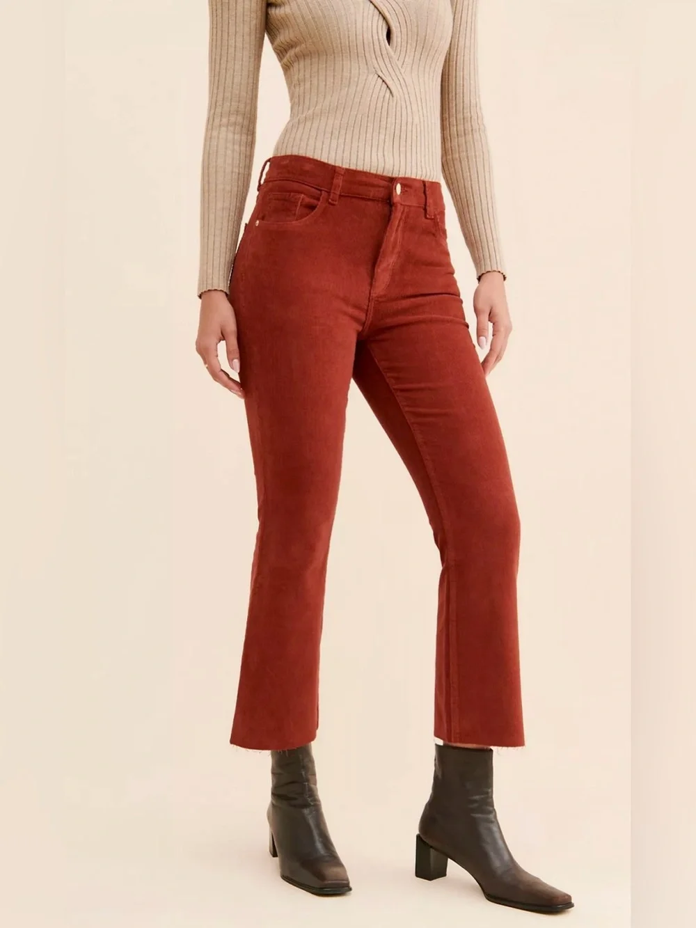 ✨ New - DL 1962 Bridget Corduroy Crop Flare Pants - Size 26 ✨